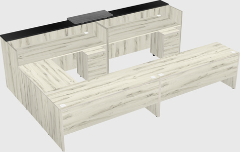 Shared one sided u-shaped reception desk