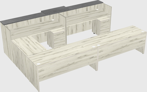 Shared one sided u-shaped reception desk