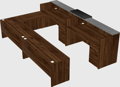 Shared one sided u-shaped reception desk