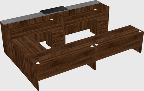 Shared one sided u-shaped reception desk