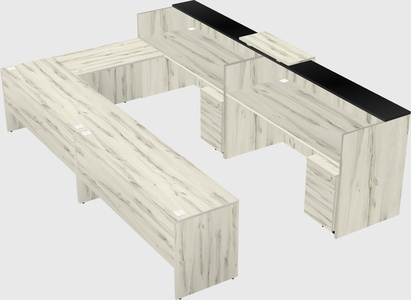 Shared one sided u-shaped reception desk
