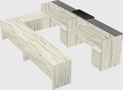 Shared one sided u-shaped reception desk