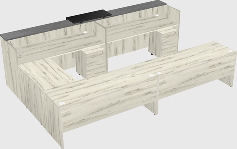 Shared one sided u-shaped reception desk