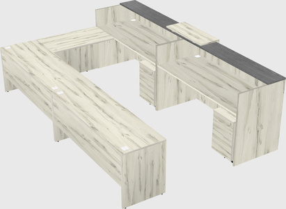 Shared one sided u-shaped reception desk