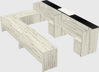 Shared one sided u-shaped reception desk