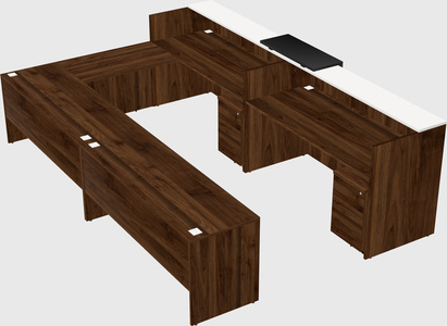 Shared one sided u-shaped reception desk