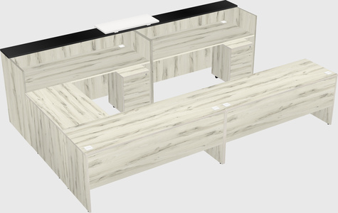 Shared one sided u-shaped reception desk