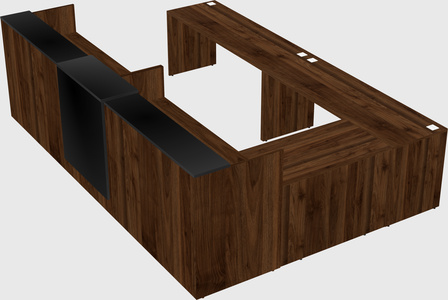Shared one sided u-shaped reception desk