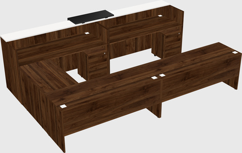 Shared one sided u-shaped reception desk