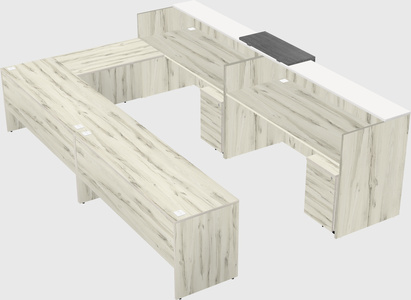 Shared one sided u-shaped reception desk
