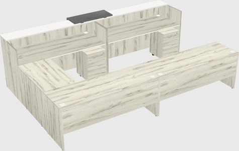 Shared one sided u-shaped reception desk