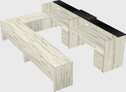 Shared one sided u-shaped reception desk