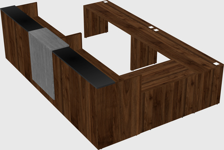 Shared one sided u-shaped reception desk