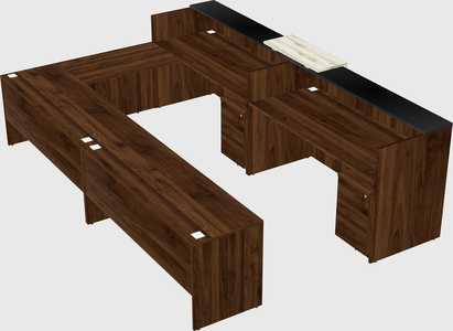 Shared one sided u-shaped reception desk