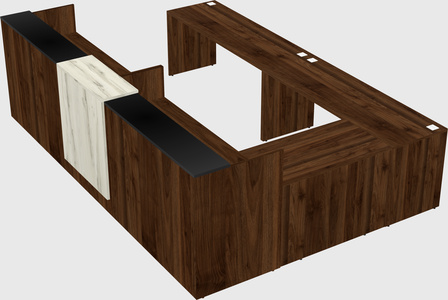 Shared one sided u-shaped reception desk