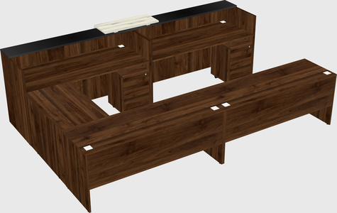 Shared one sided u-shaped reception desk