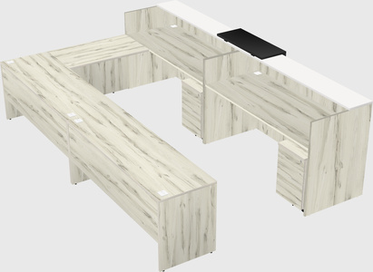 Shared one sided u-shaped reception desk