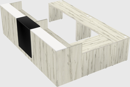 Shared one sided u-shaped reception desk