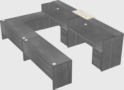 Shared one sided u-shaped reception desk