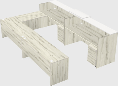 Shared one sided u-shaped reception desk