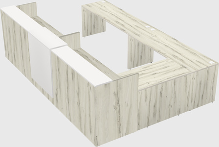 Shared one sided u-shaped reception desk