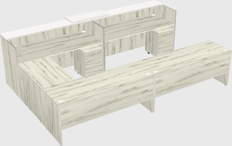 Shared one sided u-shaped reception desk