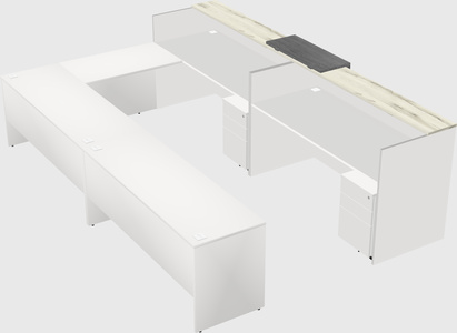 Shared one sided u-shaped reception desk