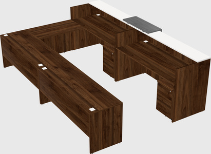 Shared one sided u-shaped reception desk