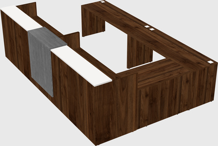 Shared one sided u-shaped reception desk