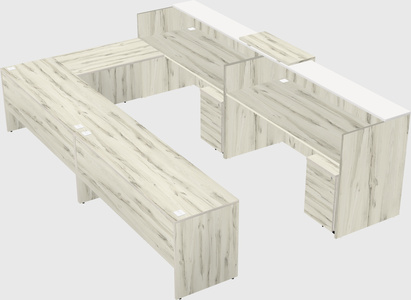 Shared one sided u-shaped reception desk