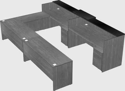 Shared one sided u-shaped reception desk