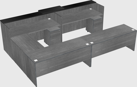Shared one sided u-shaped reception desk