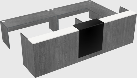 Shared one sided u-shaped reception desk