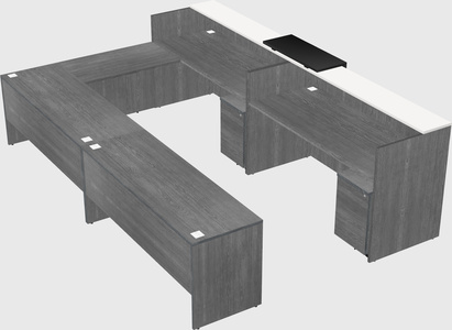 Shared one sided u-shaped reception desk