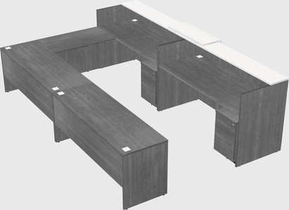 Shared one sided u-shaped reception desk