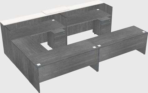 Shared one sided u-shaped reception desk