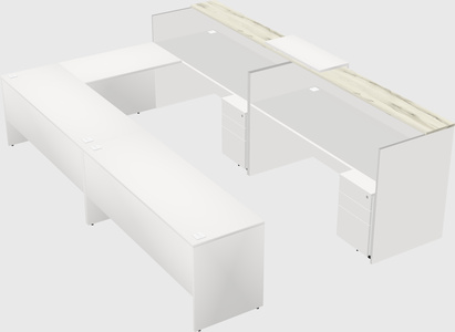 Shared one sided u-shaped reception desk
