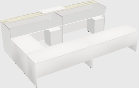 Shared one sided u-shaped reception desk