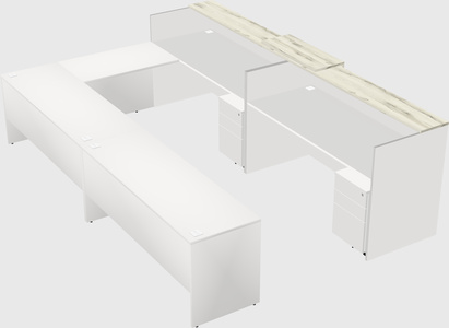 Shared one sided u-shaped reception desk