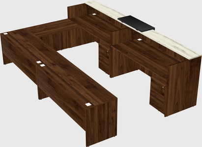 Shared one sided u-shaped reception desk