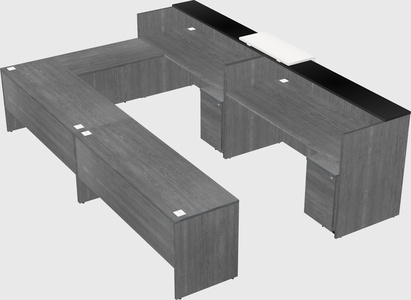 Shared one sided u-shaped reception desk