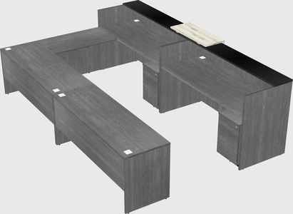 Shared one sided u-shaped reception desk