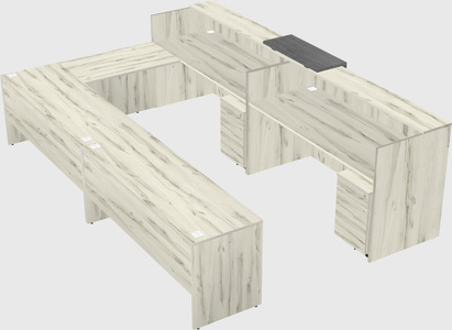 Shared one sided u-shaped reception desk