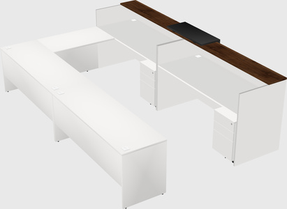 Shared one sided u-shaped reception desk