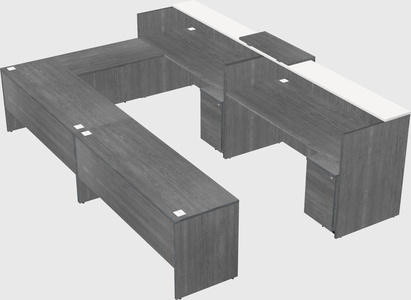 Shared one sided u-shaped reception desk