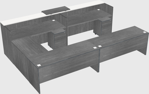 Shared one sided u-shaped reception desk
