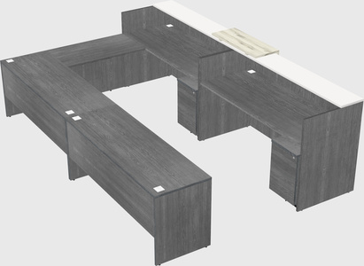 Shared one sided u-shaped reception desk