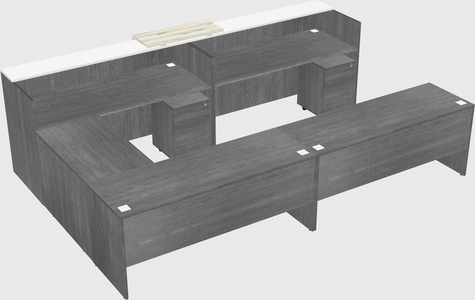 Shared one sided u-shaped reception desk