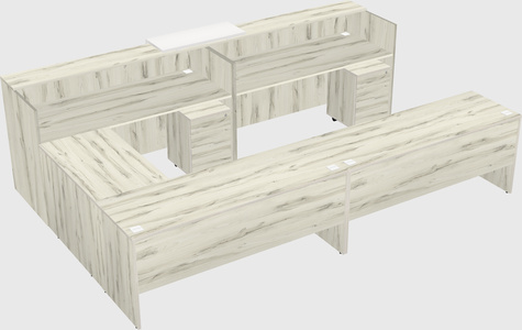 Shared one sided u-shaped reception desk