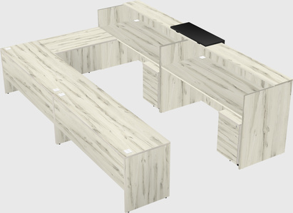 Shared one sided u-shaped reception desk